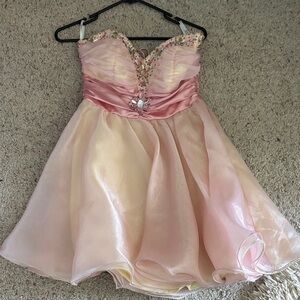 Elegant Pink and Cream sm to med woman's Formal Dress